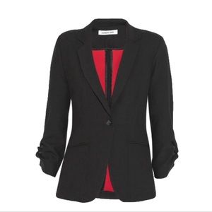 ELIZABETH AND JAMES Single Breasted Stretch Jersey Tuxedo Blazer
